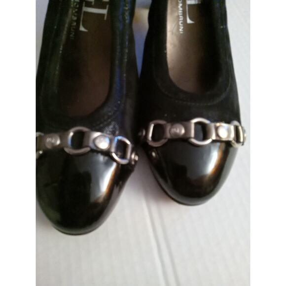 AGL Women's Size 8.5 Black Metallic Shimmer Cap Toe Pumps Made in Italy - Picture 11 of 11